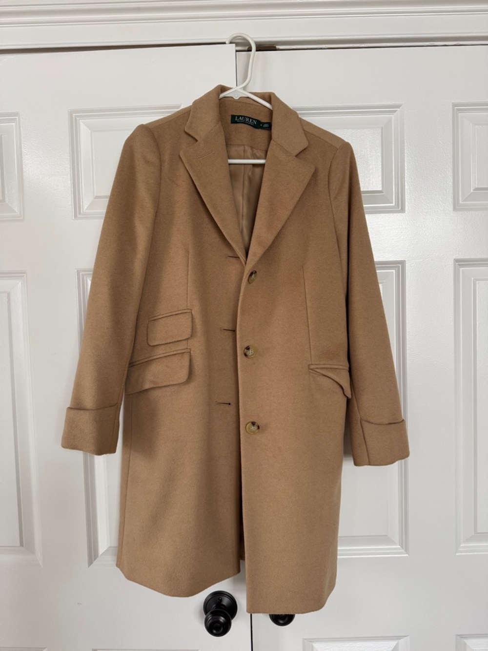 Lauren Ralph Lauren Women’s Camel Wool Blend Overcoat